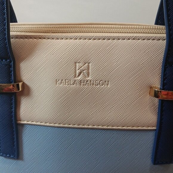 Karla Hanson Dome Shaped Grace Women's Satchel Bag Blutone - Picture 4 of 14